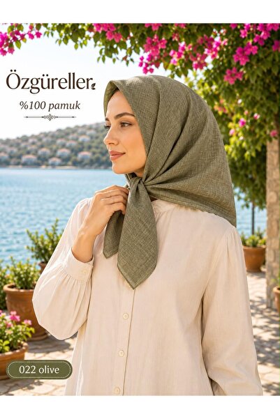 ÖZGÜRELLER وشاح مصنوع من القطن بنسبة 100%، مقاس 100×100 سم