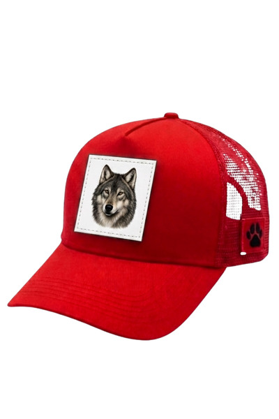 All animals Wolf Kurt Printed Patch Detailed Mesh Trucker Baseball Cap Unisex