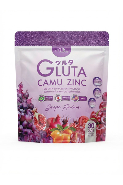 Manee جلوتا كامو زنك بنكهة العنب (Gluta Camu Zinc - Grape Flavour)