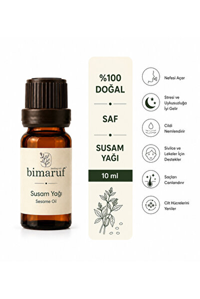 Bimaruf Susam Yağı ( Sesame Oil ) %100 Saf ve Doğal Soğuk Sıkım 10 ml