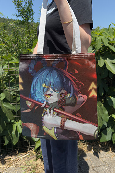 ZipZap Xiangling Genshin Impact V5 Double-Sided Canvas Print Tote Bag Anime Bag