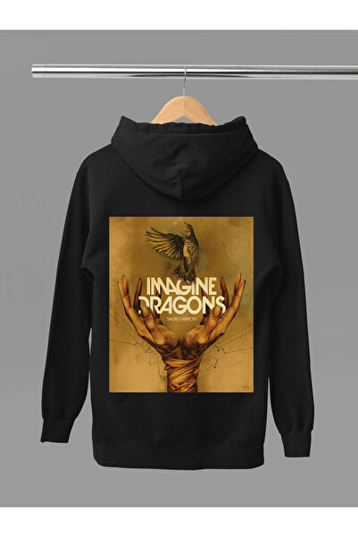 MAGORS Φούτερ με κουκούλα IMAGINE DRAGONS, βαμβακερό, μακρυμάνικο, με ρίγες, ...