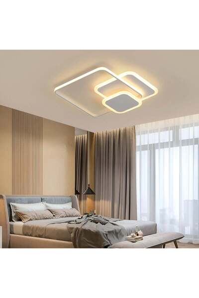 OEM Lustra LED cu telecomanda SANDRA, 75W, 3 Patrate, lumina Rece/Calda/Neutr...