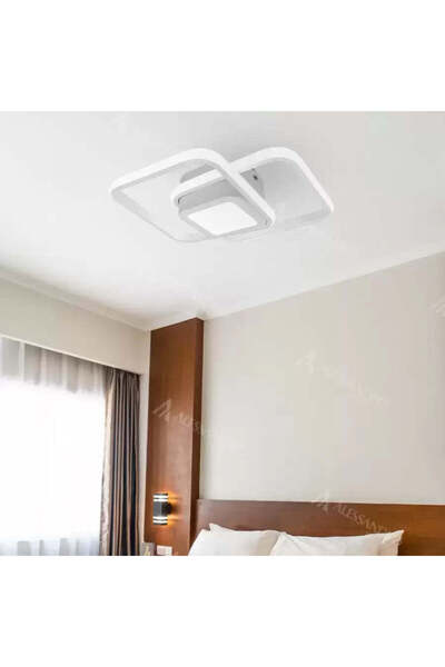 OEM LED полилей DUOFORM, 36W, геометричен дизайн, заоблен квадрат, бял, топла...