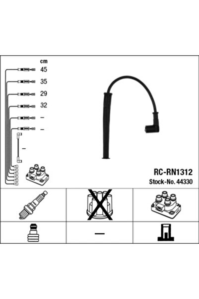 NGK Set Cablaj Aprinder 44330 Nissan Kubistar Renault Clio 2/Kangoo/Twingo 1/...