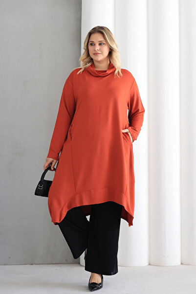 EL İŞİ Oversize şal yaka Şık Tunik – Günlük ve Ofis Kombinleri İçin ZPLUS XXL