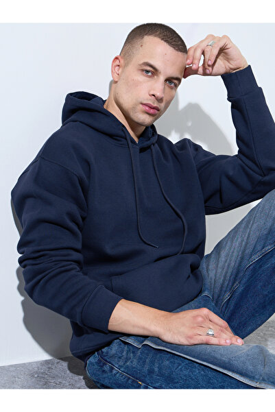 Styli Relaxed Fit Fleece Hoodie with Kangaroo Pocket