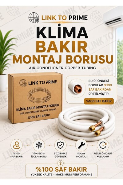Ottocool BAKIR KLİMA MONTAJ BORUSU 1/4-3/8 3 MT