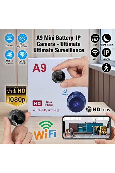 Generic Brand كاميرا A9 Mini WiFi IP - كاميرا أمان لاسلكية بدقة 1080P مع رؤية...