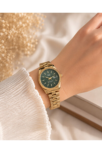 BLM WATCH BLM Emerald Model Kadın Kol Saati Gold-Zümrüt Yeşil Detaylı