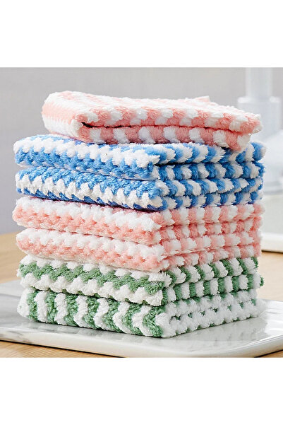 HİROS'H 1 Adet Mikrofiber Yumuşak Dokulu Temizlik Bezi 30*30 Cm Mutfak Bezi Leke Tutmaz Koku Yapmaz