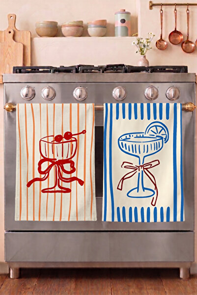ecemre beach towel Patterned (Printed) Kitchen Towels (Set of 2) |   30×50 cm