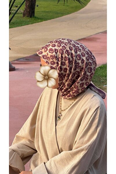 Qalortex Scarf وشاح قطني بنمط بيرا - بلون البرقوق