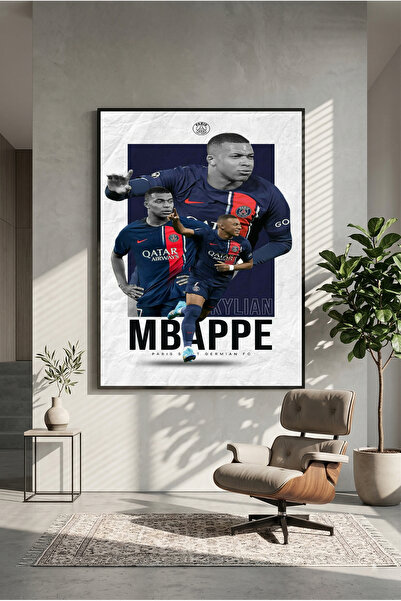 postercraft Килиан Мбапе ПСЖ Дизайн Дървен настолен плакат (Без рамка)