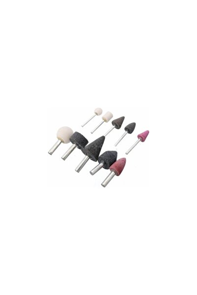 REKOTOOLS -10 Parça Mini Taşlama ve Polisaj Taşı Seti – 3 mm ve 6 mm Sap Uyumlu