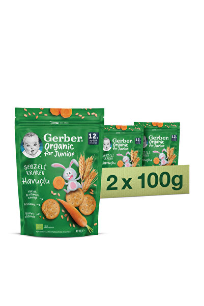 GERBER Organik Tahıl Bazlı Havuçlu Sebzeli Kraker 100 g 2'Li Set