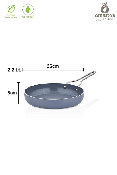 Amboss Sera Nova Yanmaz Yapışmaz Seramik Tava Seti 28 cm ve 26 cm – Gri