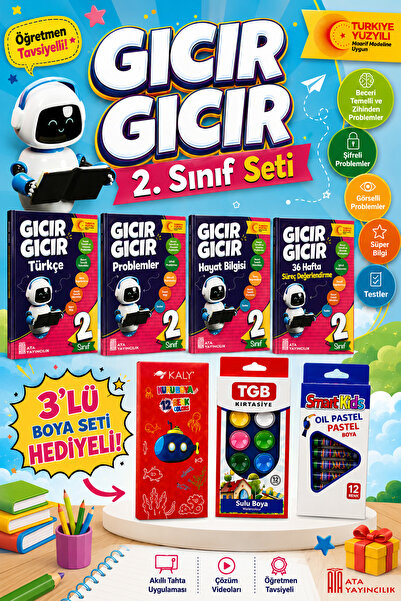 Ata Yayıncılık 2.Sınıf Gıcır Gıcır Türkçe- Problem-Hayat Bilgisi Süreç Değerl...