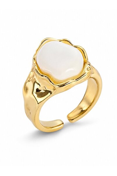 serelya Gold Color White Stone Vintage Women's Ring