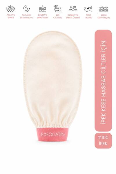 SMOOTH BATH 100% Pure Silk Scrubbing Pouch Soft Textured Bath Scrubber for Se...