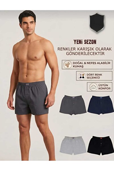 RIVANI Men's 8-Piece Combed Cotton Boxer Set, Puffed Waistband, Assorted Colors