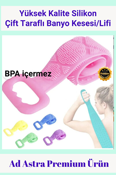 grey cat BanyoKese Back Scrubber 70cm Silikon Çift Taraflı Banyo Büyük Boy Ma...