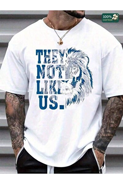 29CUN تي شيرت للجنسين بأكمام قصيرة بطبعة "They Not Like Us" ورسومات أسد - تي ...