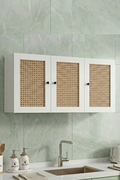 Kenzlife hazır mutfak dolabı ukdum mat beyaz 120*60*22 hazeran kare kapak sun...