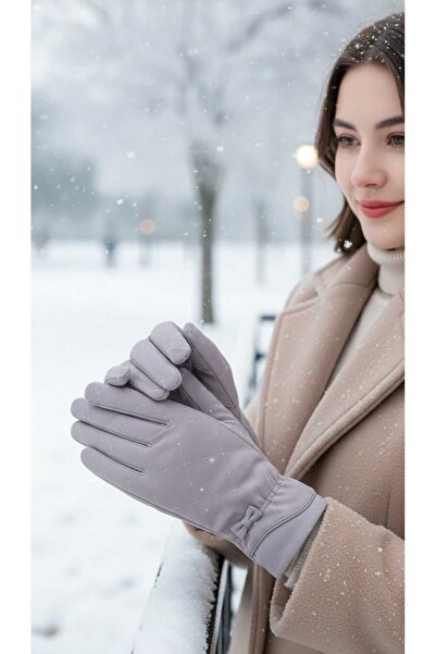Aware Time Parachute Fabric Touchscreen Plush Inside Women Gloves