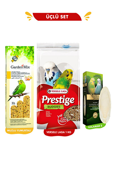 Gold Wings Premium Üçlü Başlangıç Seti: Versele Laga Muhabbet Yemi 1 Kg + Muz...