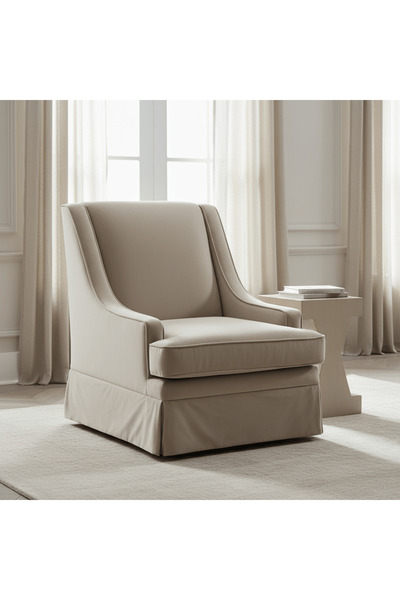 Roots Furniture Classy By Noha Albabtain Skirted Beige Arm Chair