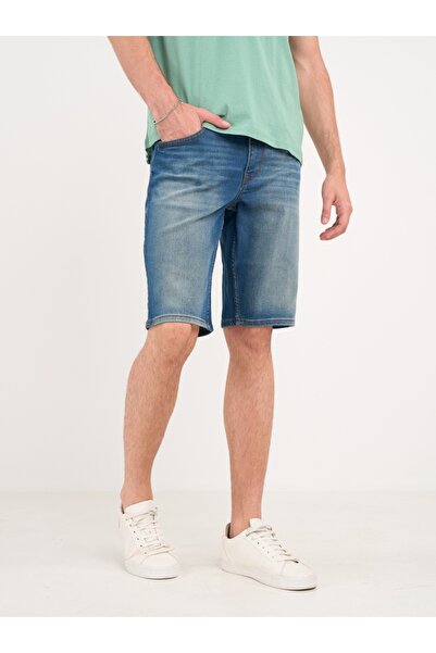 Kenvelo - Bermude barbat din denim cu aspect usor decolorat