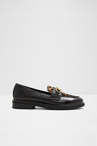 Aldo BISSOM - Kadın Leopar Desenli Hakiki Deri Blok Topuklu Slip-On Loafer