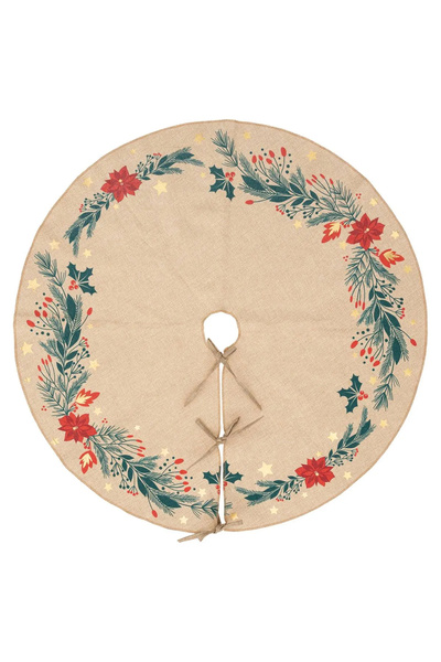 SOHO Christmas Decorations, Christmas tree mat, diameter 90 cm, beige with pa...