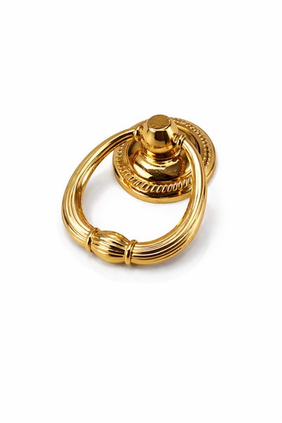 BERFİNO 558 Gold Ring Furniture Knob 5-Pack Shiny Gold Drawer Cabinet Door Handle