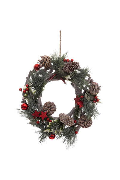 Danex Coronita decorativa cu crengute, pentru Craciun, diametru 30 cm, cu pla...