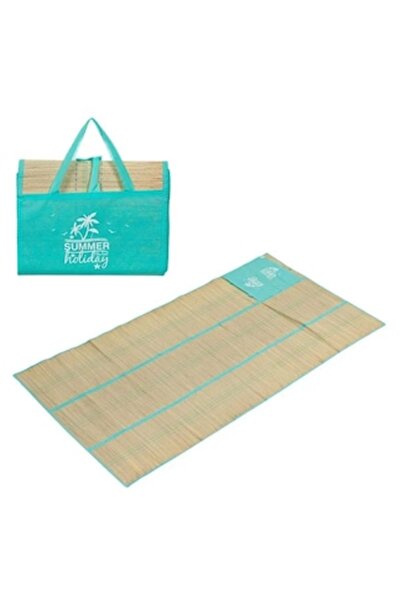CATIANO Sac pentru saltea de plajă cu margine turcoaz 180x90cm
