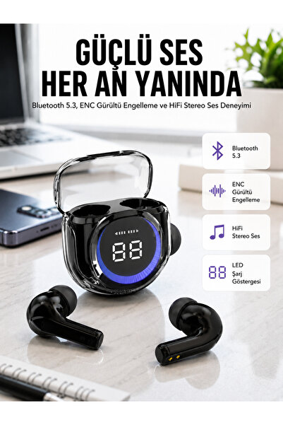 Genel Markalar Kablosuz Dijital Göstergeli Powerbanklı IOS ve Android Uyumlu ...