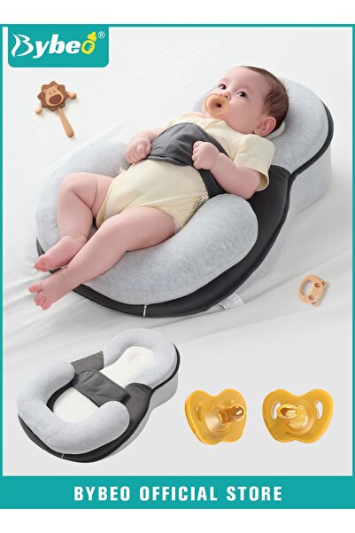 BYBEO Baby Wedge Pillow + 2-Piece Pacifier Set, Baby Lounger Pillow, Baby Fee...