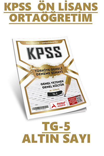 Paraf Akademi Türkiye Geneli KPSS Ön Lisans-Ortaöğretim Deneme Sınavı (5. Sayı)