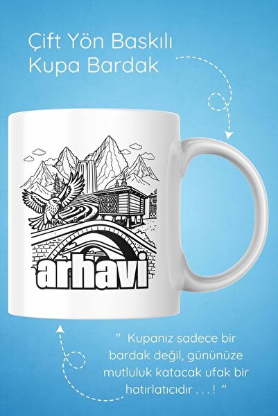 Win Ovro Premium White Porcelain Gift Mug with Double-Sided Printing - Arhavi 3