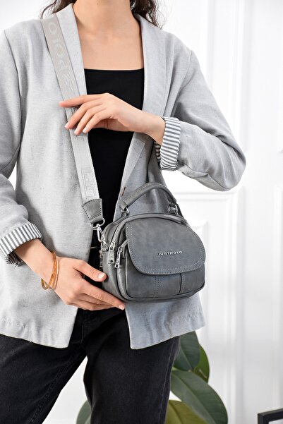 Just Polo Zena Soft Tumbled Leather Look Adjustable Strap Large Volume Women'...