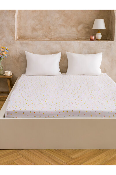 LC Waikiki Nevavm Lemon Patterned Double Bed Sheet with Difference in Color