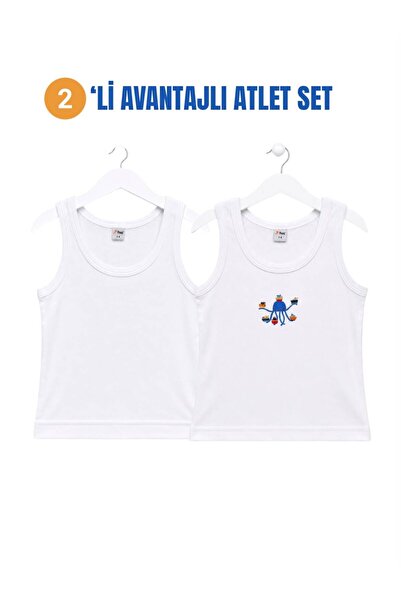 H&C COOLBOY H&C قميص داخلي للأولاد مكون من قطعتين، مطبوع بدون طباعة، 100% قطن...