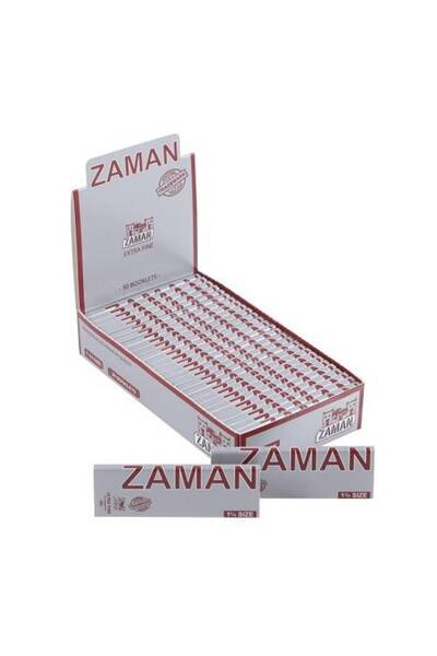 ZAMAN ورق لف زمان متوسط الحجم فضي 1¼ | صندوق (30 كتيبًا) | مركز المدخنين