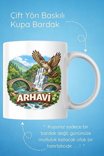 Win Ovro Premium White Porcelain Gift Mug with Double-Sided Printing - Arhavi 2