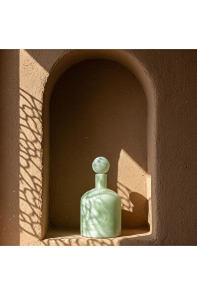 Generic Brand Gc-24/646 Decorative Glass Bottle - 32X18 cm - Matte Green Gyps...