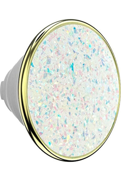 Popsockets Poptop Luxe Επισμαλτωμένη Βάση Στήριξης Τηλεφώνου με Οπάλιο Λευκό