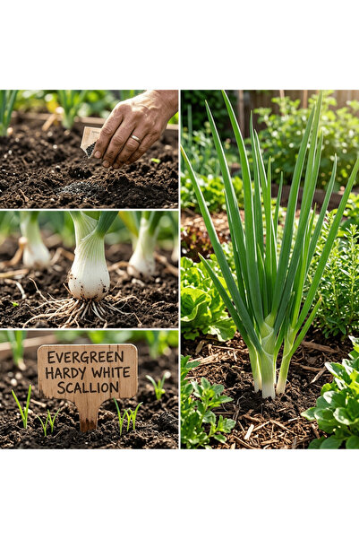 Bloom & Sow Seed بذور البصل الأبيض المتين للبرد (النوع المتعدد) - مناسبة للزر...
