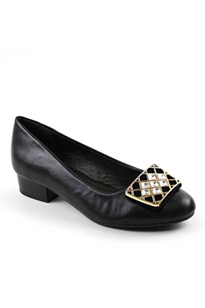 mm Pantofi comozi de dama , cu accesoriu cu pietre 67-BLACK